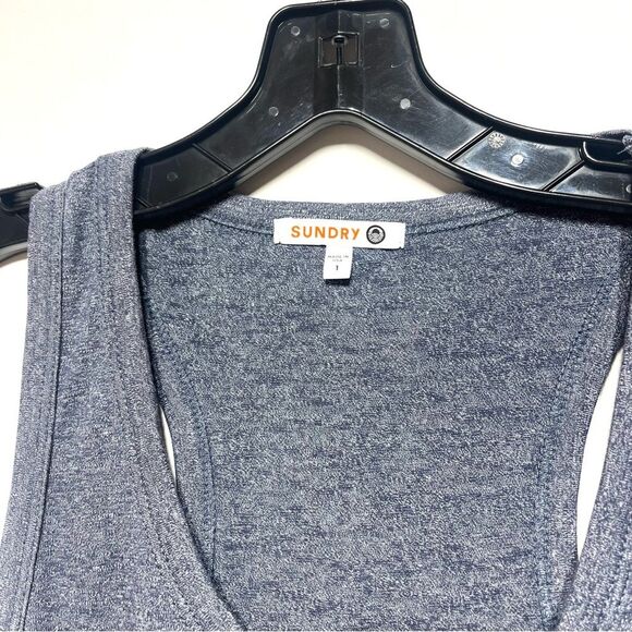 Sundry Synthetic Stripes Racerback Midi Dress in Blue 1 - Picture 8 of 9